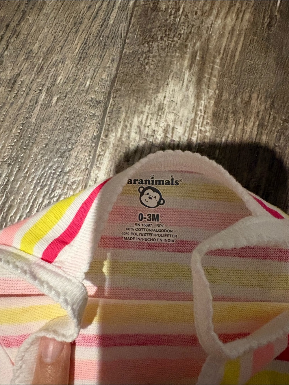 Garanimals Pink Yellow White Striped Baby One-Piece Baby Girl Size 0-3 Mos! NWT! - Picture 2 of 3